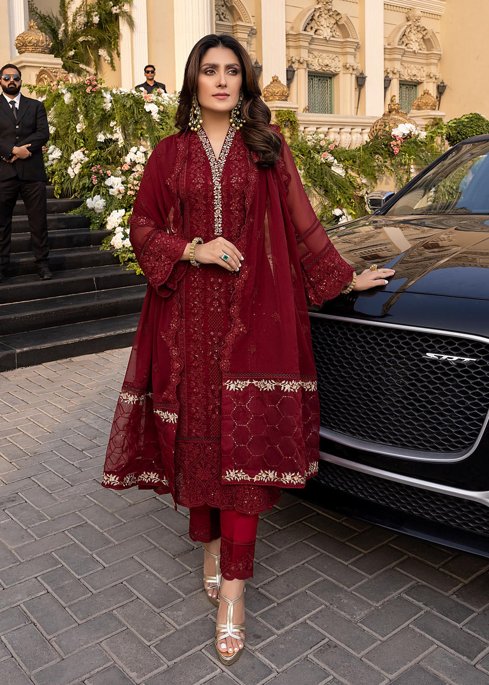 Embroidered Chiffon Suit