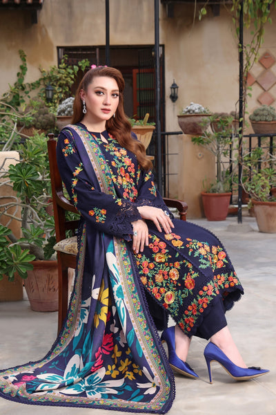 3 Piece Stitched Dhanak  Dress - Ready  to Wear