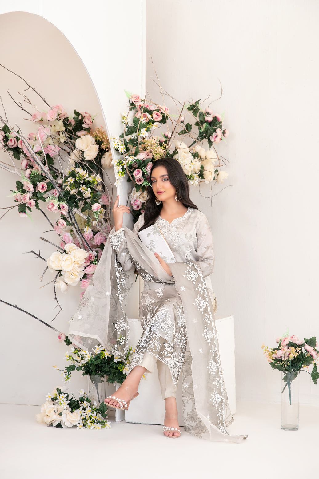 3 Piece  Organza  Stitched Collection by Tawakkal Fabrics