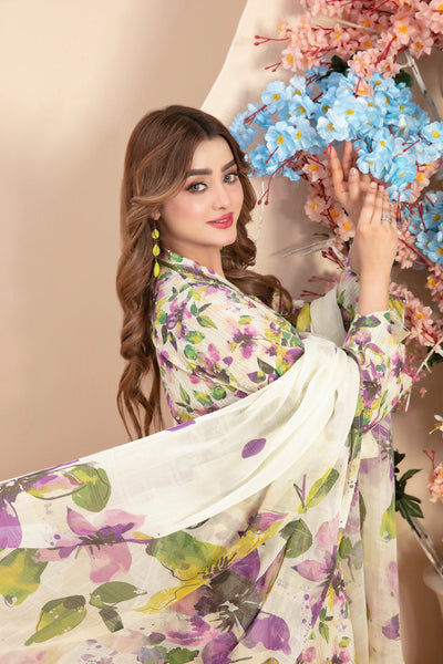 3 Piece Stitched Suit Buhaisa by Tawakkal Fabrics