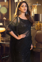 Luxury Fully Embroidered Chiffon Saree with Spangle Work