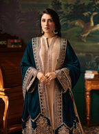 Zainab Chottani – Luxury stitched  Suit  with Embroidered Velvet Shawl