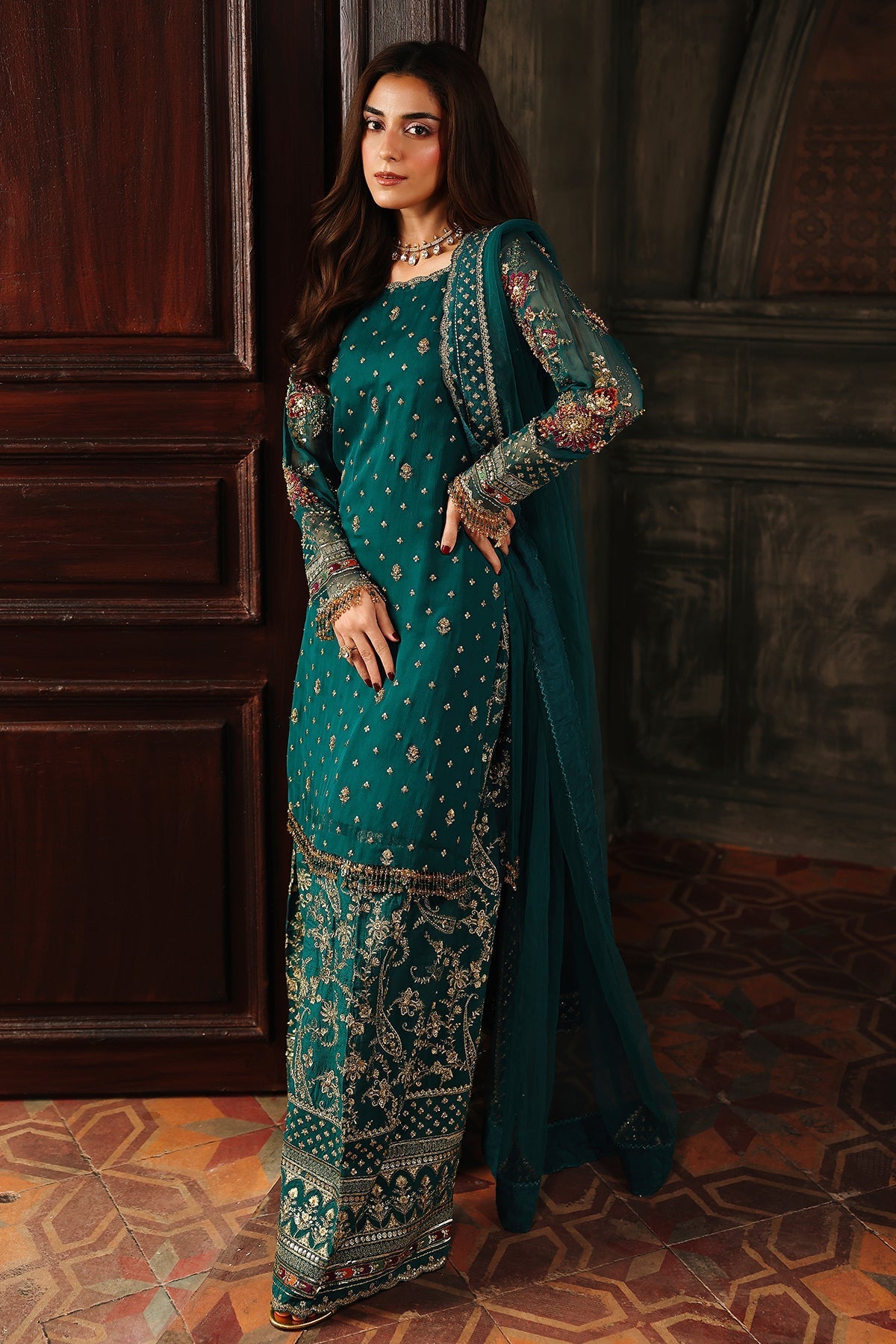 3 Piece Stitched Chiffon Suit - Ready  to Wear