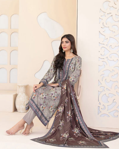 RAHAB by Tawakkal Fabrics – Elegant 3-Piece stitched Digital Printed Staple