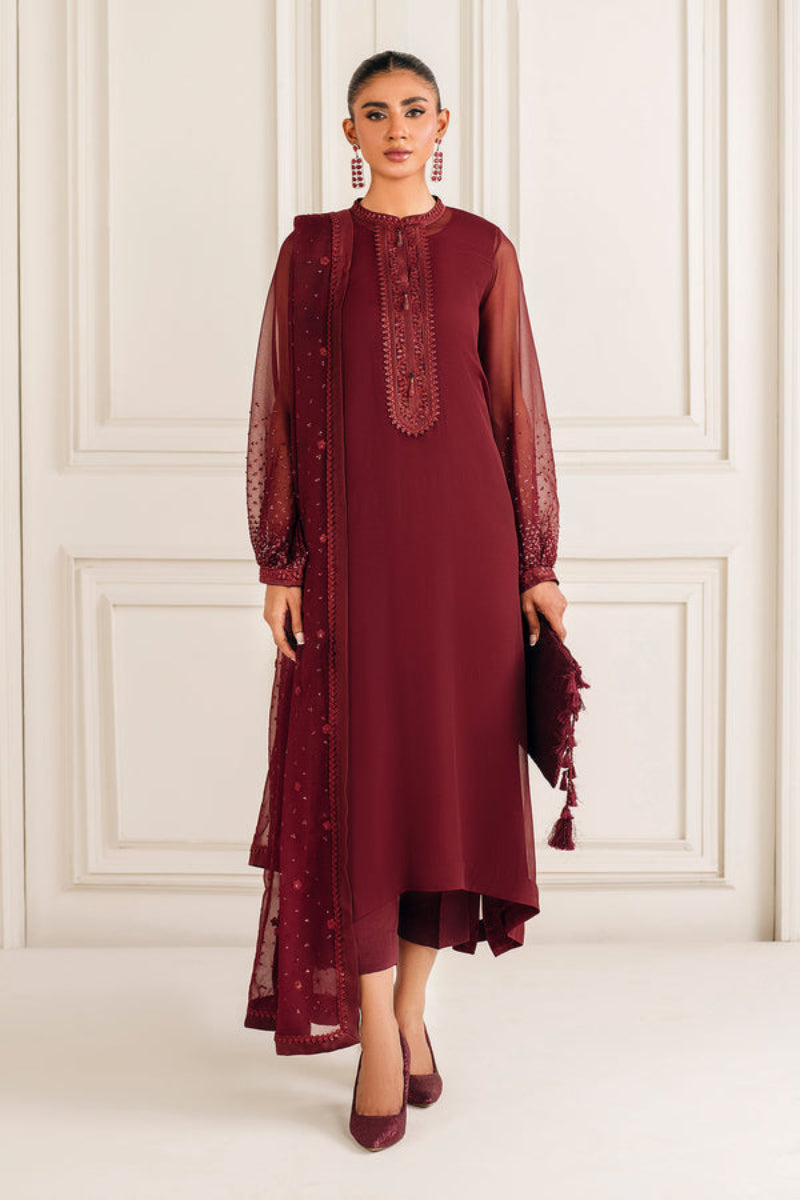 3  Piece Stitched  Chiffon Suit - Ready to Wear