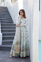03-Piece Lawn Frock With Organza Dupatta