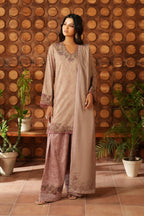 LAWN SUIT WITH CHIFFON DUPATTA 4 SIDE APLIK WITH 4 BUNCH DRESS