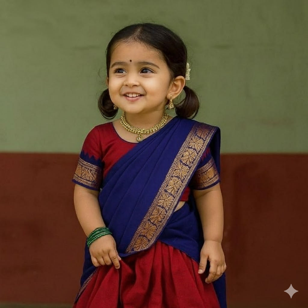 Adorable Kids Silk Saree Collection (Unstitched)