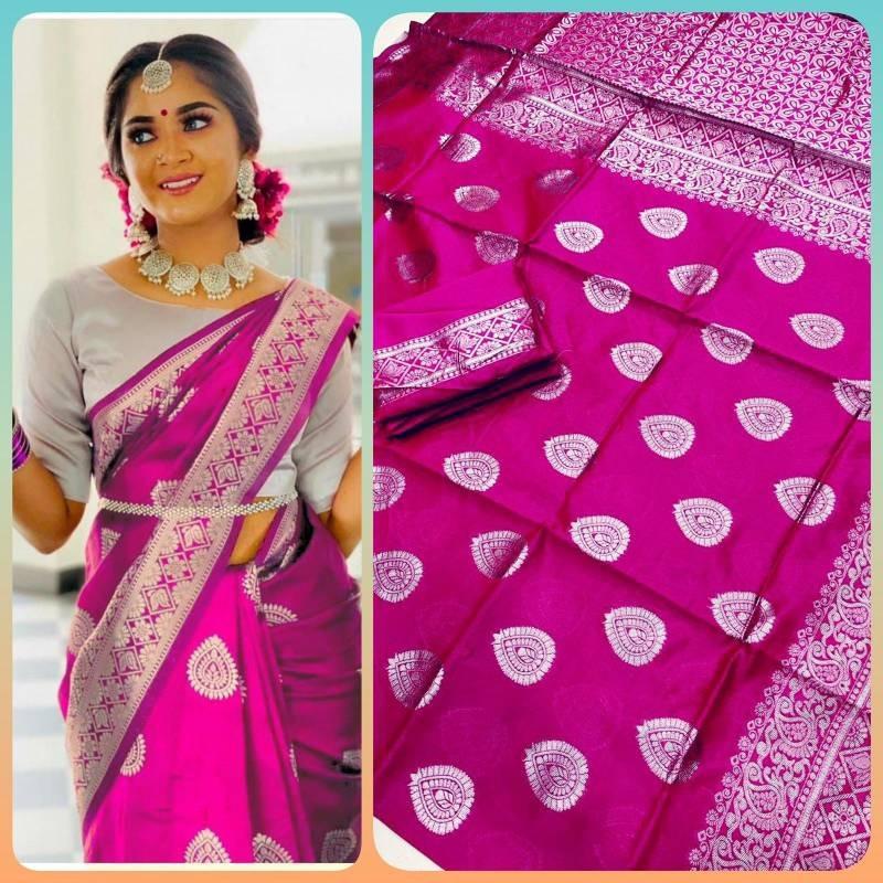 Flowing Silk Elegant Saree For Women (Unstitched)