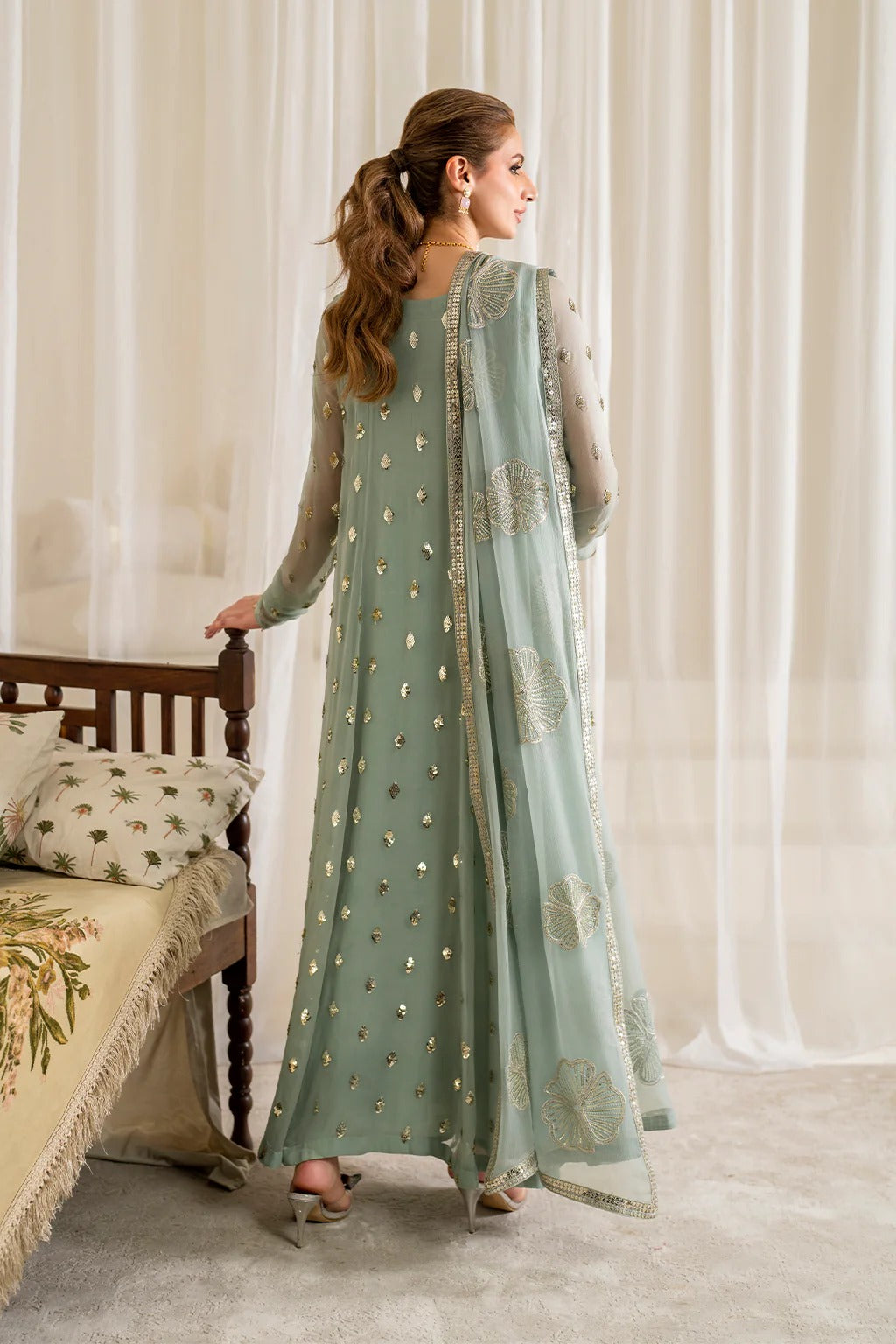 Iznik –  stitched Embroidered Chiffon Suit