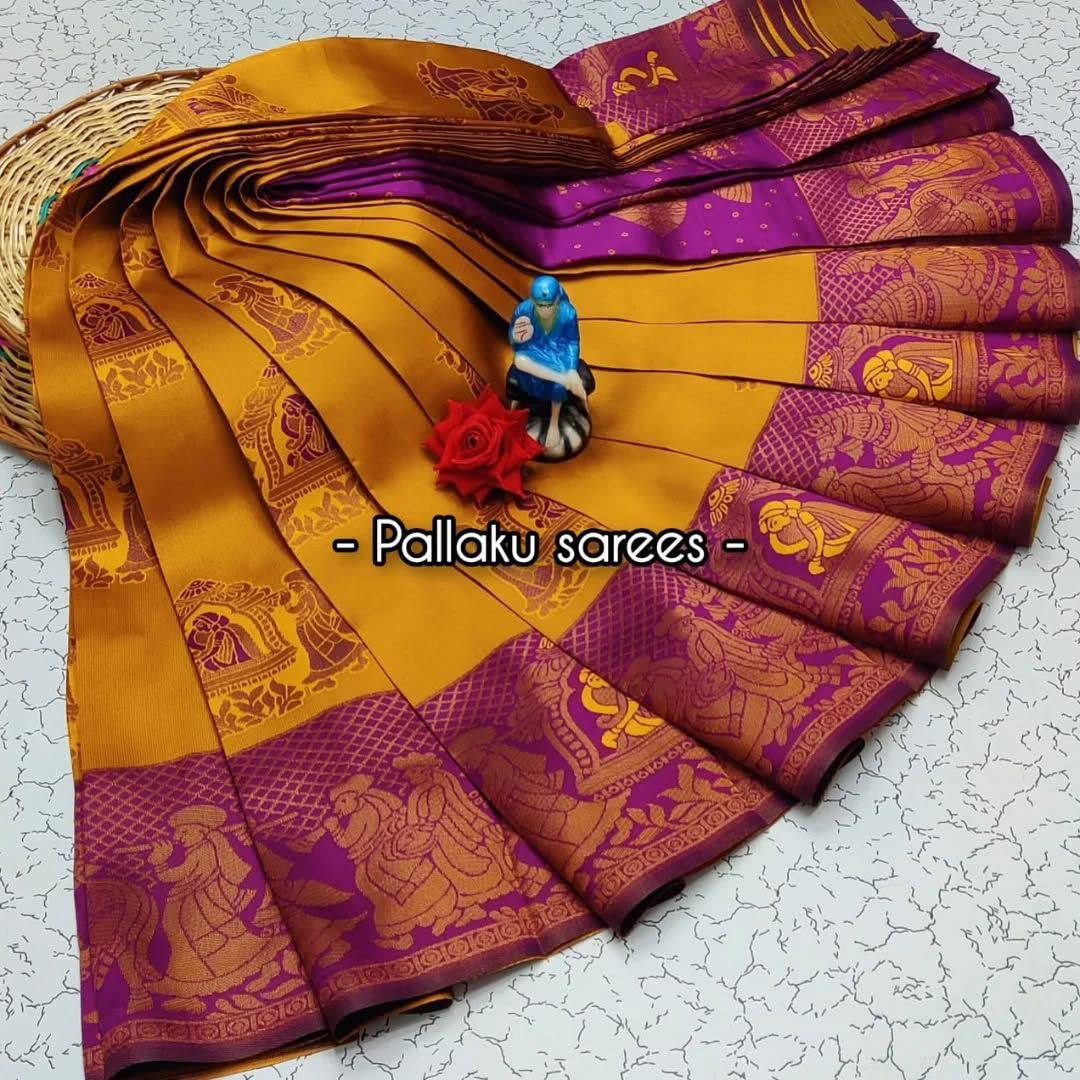 Kalamkari Dream Soft Silk Saree (Unstitched)