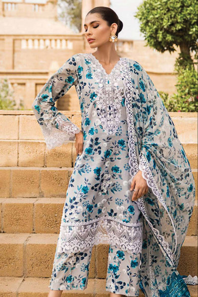 Lawn 3-Piece Suit with Khadi Net Dupatta