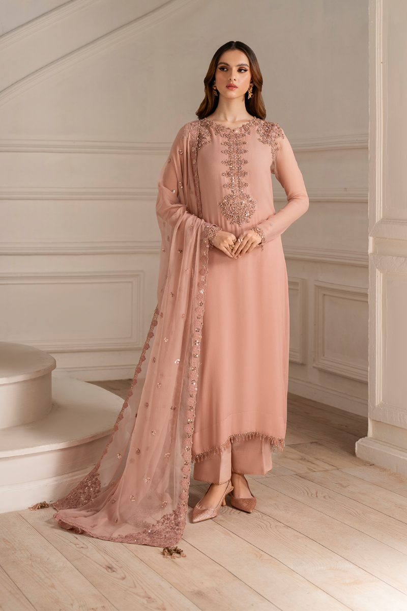 Iznik Luxury Formals Chiffon & Malai 3-Piece Suit