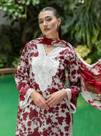 3 Piece Stitched  Lawn & Chiffon Suit - Ready to Wear