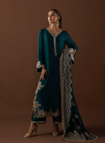 03-Piece Shamooz Silk & Organza Suit Ready To Wear