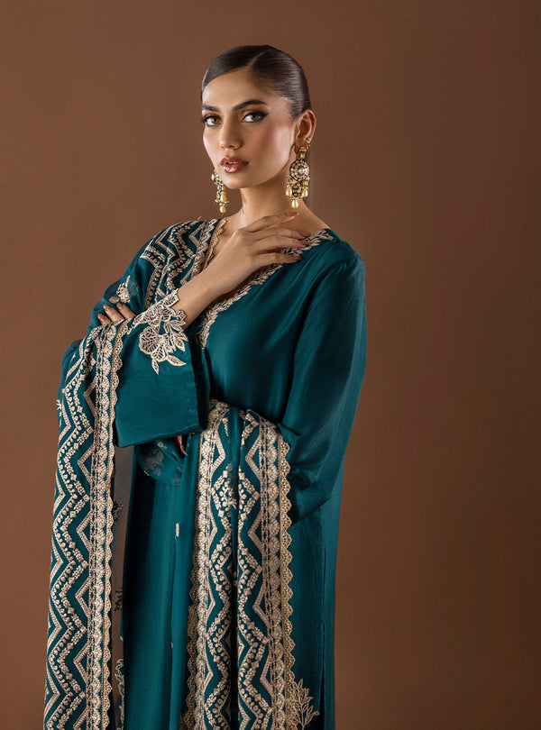 03-Piece Shamooz Silk & Organza Suit Ready To Wear