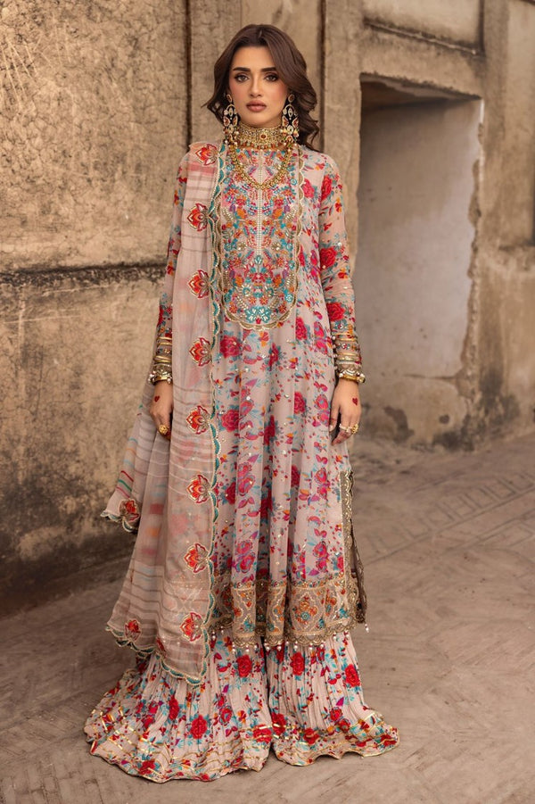 3 Piece Stitched Chiffon &  Lawn  Suit - Ready to Wear