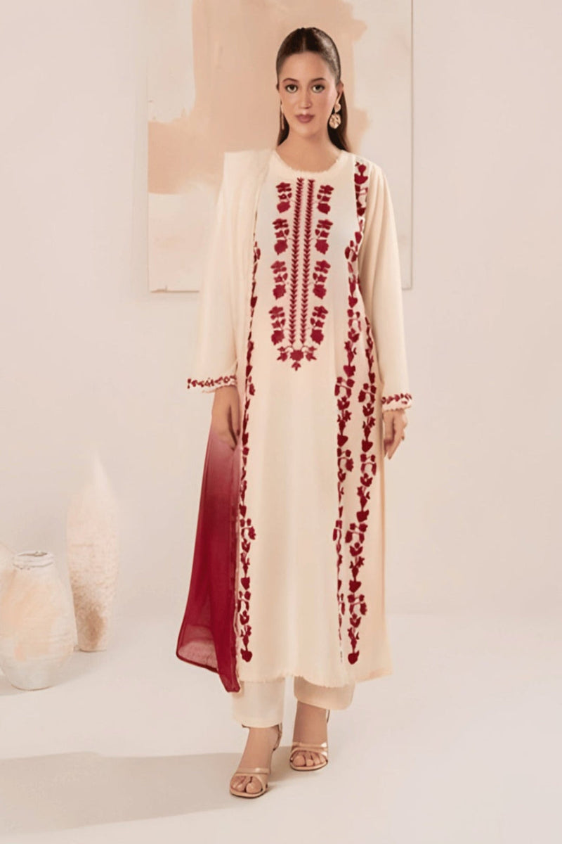 3  Piece Stitched  Dhanak suit  - Ready to Wear