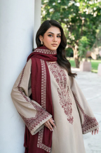 3 Piece Stitched DHANAK suit - Ready to Wear