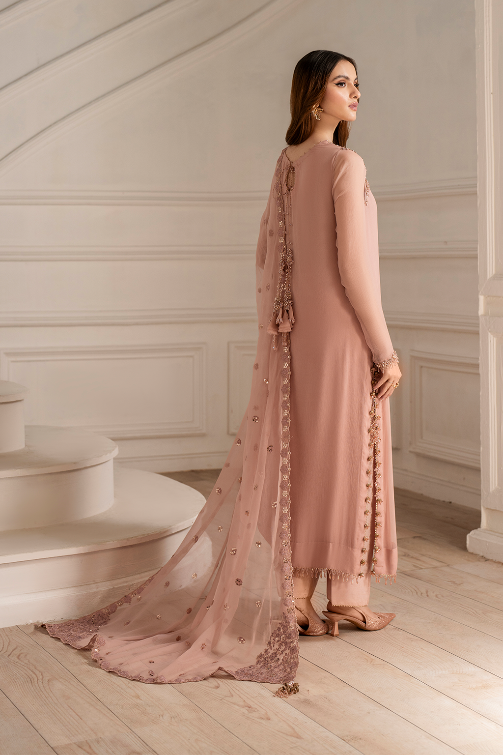 Iznik Luxury Formals Chiffon & Malai 3-Piece Suit