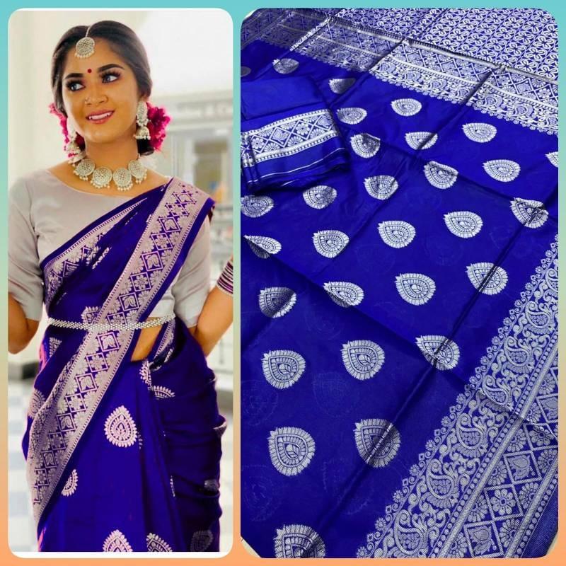 Flowing Silk Elegant Saree For Women (Unstitched)