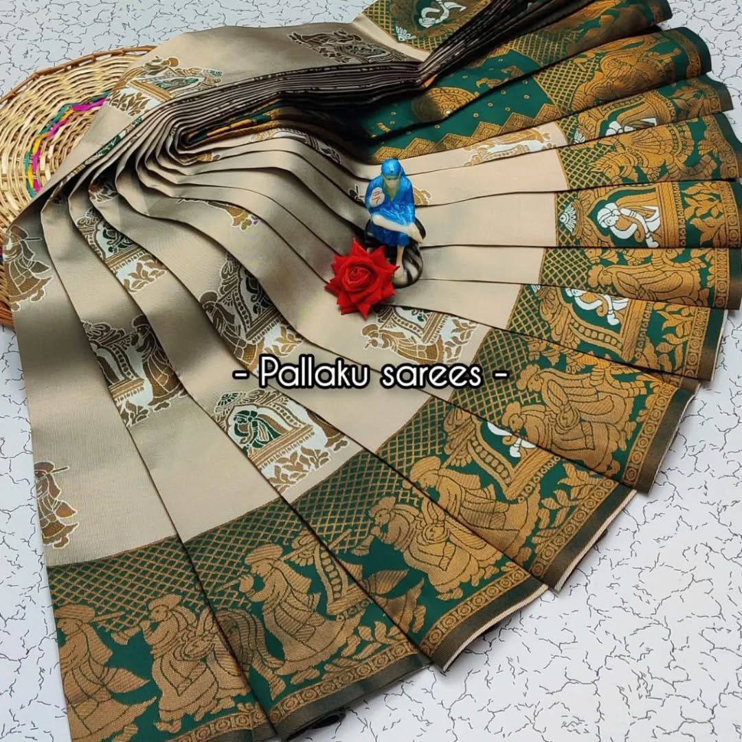 Kalamkari Dream Soft Silk Saree (Unstitched)