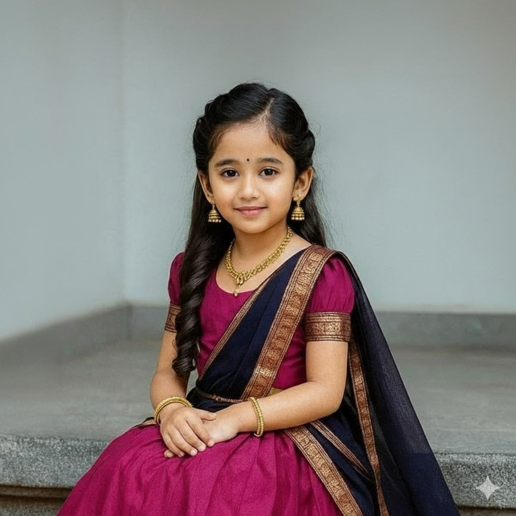 Adorable Kids Silk Saree Collection (Unstitched)