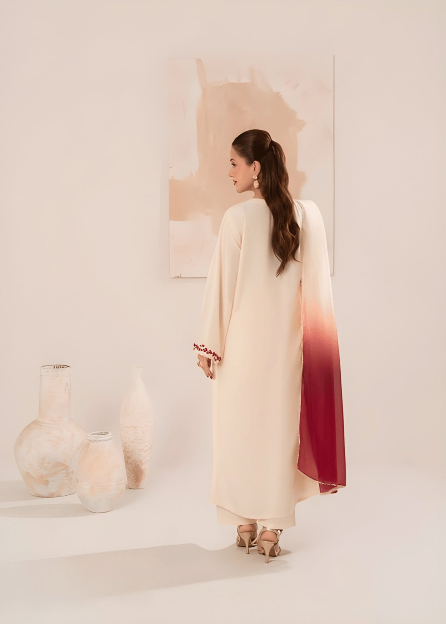 3  Piece Stitched  Dhanak suit  - Ready to Wear