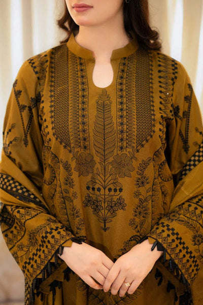 3 Piece Stitched Lawn Suit - Ready To Wear