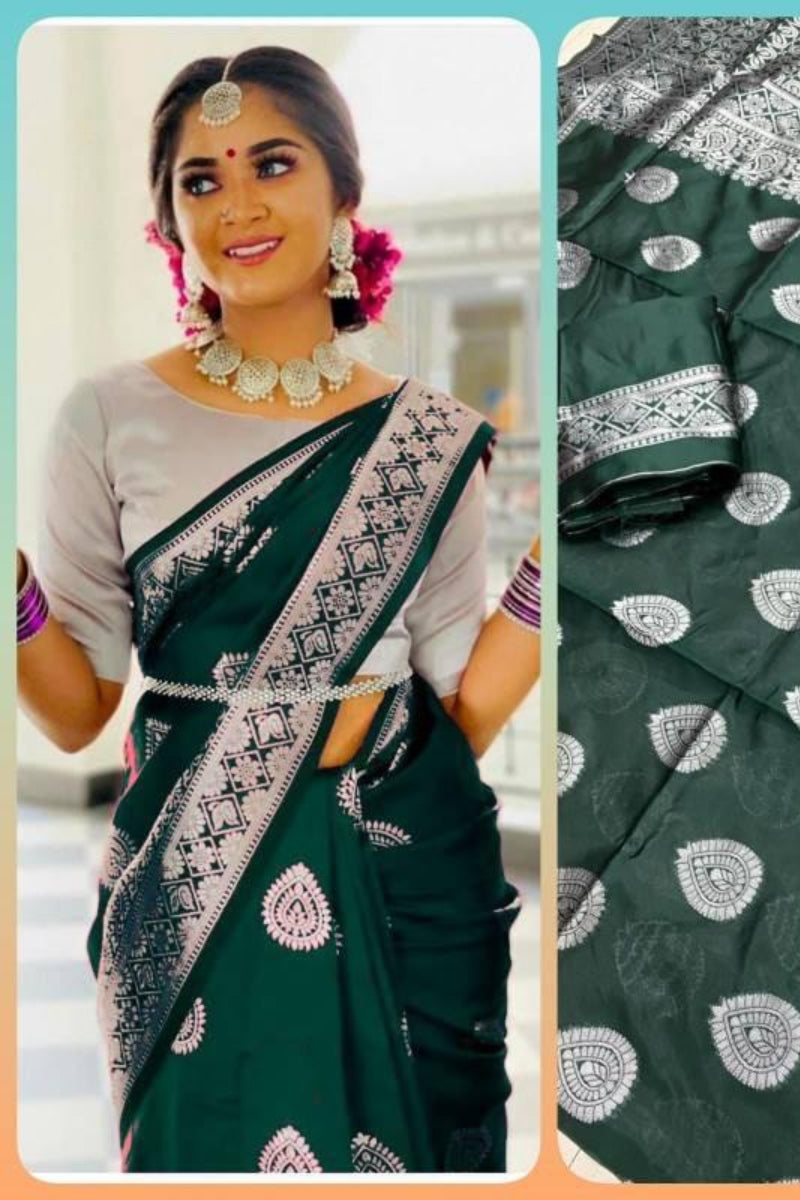 Flowing Silk Elegant Saree For Women (Unstitched)