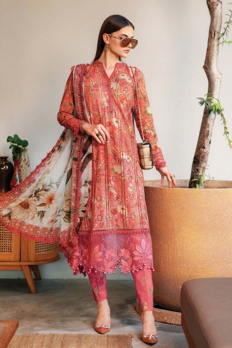 Prints Embroidered Lawn stitched 3Pc Suit
