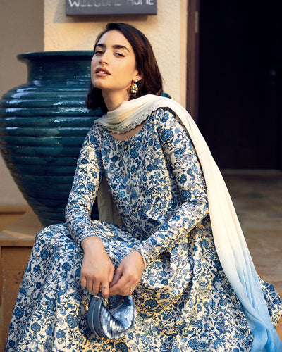 3PC Printed Lawn With Embroidery Organza Suit Ready To Wear
