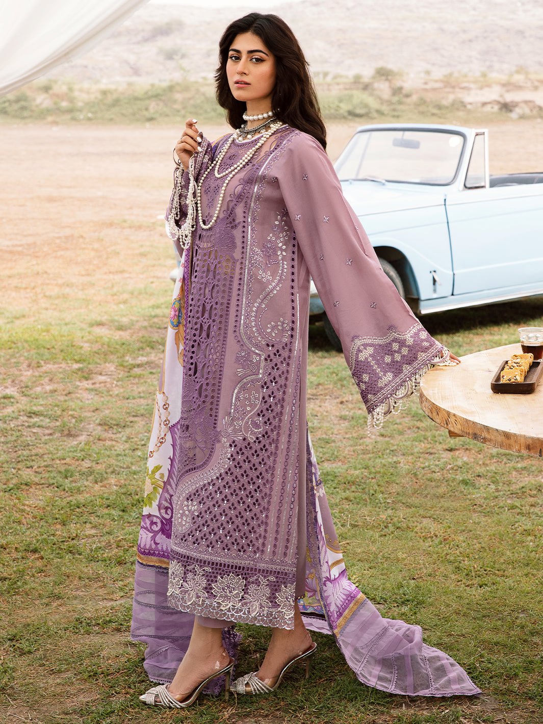 3-Piece Lawn Embroidered Suit With Digital Printed Silk Dupatta