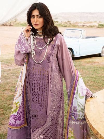 3-Piece Lawn Embroidered Suit With Digital Printed Silk Dupatta