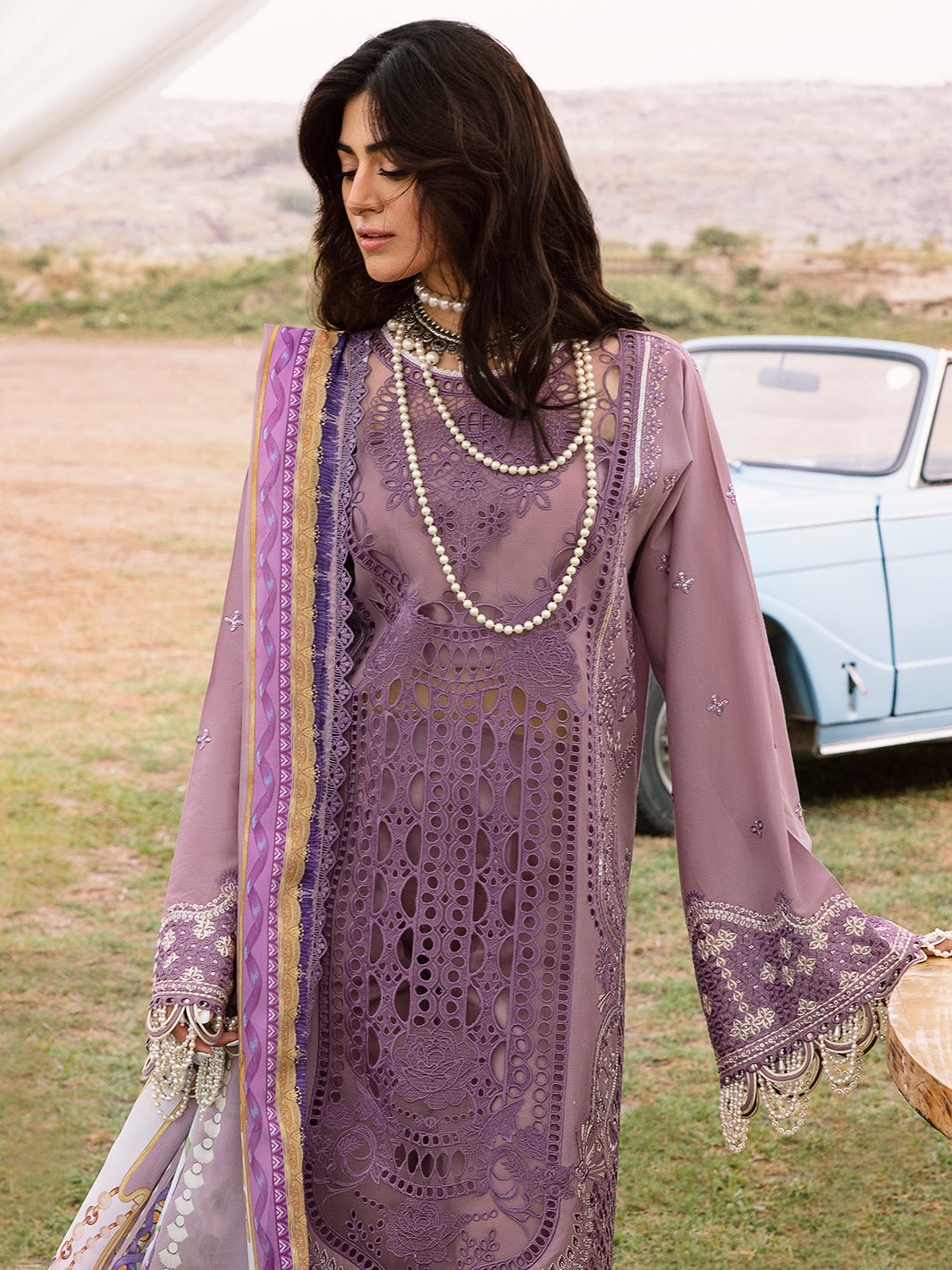 3-Piece Lawn Embroidered Suit With Digital Printed Silk Dupatta
