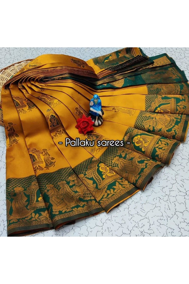Kalamkari Dream Soft Silk Saree (Unstitched)