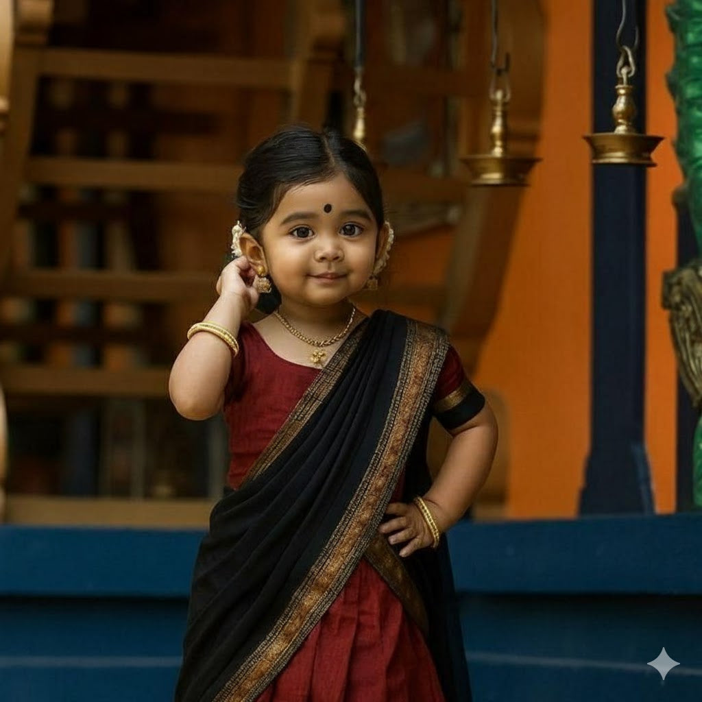 Adorable Kids Silk Saree Collection (Unstitched)
