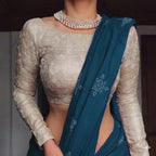 Traditional Embroidered Silk Saree For Women (Unstitched)