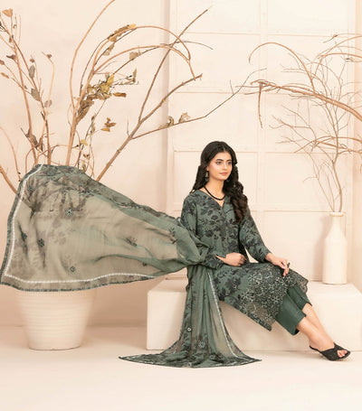 3 Piece Stitched  Lawn suit  By Tawakkal Fabrics