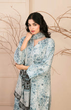 3 Piece Stitched Lawn Suit  – Alvira By Tawakkal Fabrics