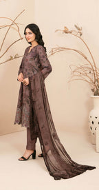 3 Piece Stitched Lawn suit – Alvira By Tawakkal Fabrics