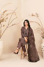 3 Piece Stitched Lawn suit – Alvira By Tawakkal Fabrics