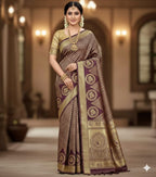 Exquisite Jacquard Silk Saree with Grand Pallu (Unstitched)