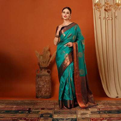 Embellished Bollywood Pure Silk Jacquard Saree (Unstitched)