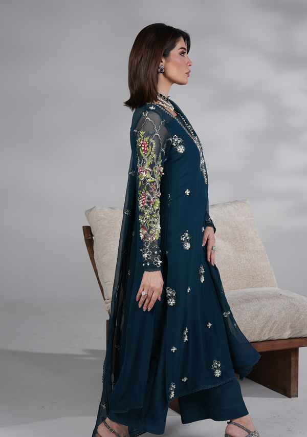 3 Piece Stitched Chiffon Suit   - Ready to Wear