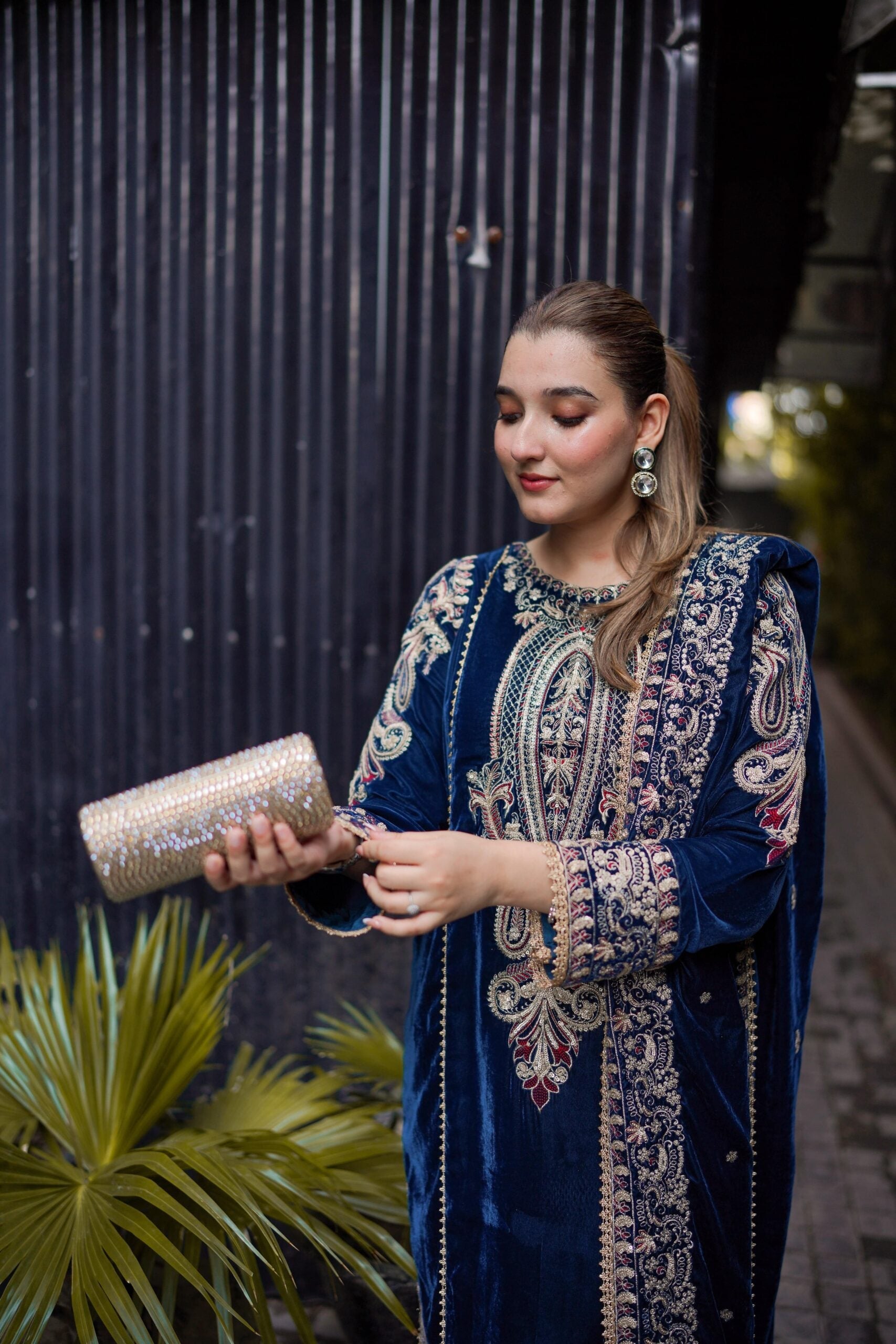 3 Piece Stitched Velvet  suit - Ready to Wear