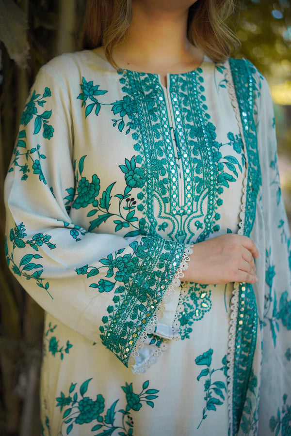 Premimum Lawn Embroidered 3 Piece Suit RTW
