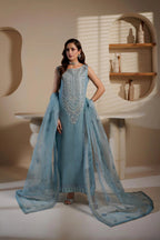 3  Piece  Stitched Organza suit - Ready to Wear