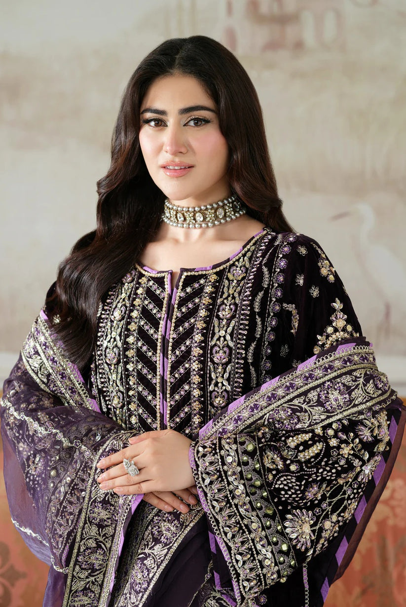 3 Piece Stitched Valvet Suit  - Ready to Wear