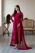 Premium Embroidered Chiffon Suit – stitched 3-Piece